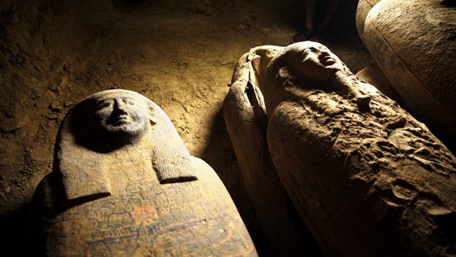 Sarcófagos Intactos Descobertos Em Saqqara, Egito